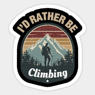 I'd Rather Be Climbing. Retro Climbing Sticker